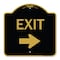 Signmission Parking Lot Sign Exit Sign Right Arrow, Black & Gold Aluminum Sign, 18" L, 18" H, BG-1818-23421 A-DES-BG-1818-23421 - alternate 1
